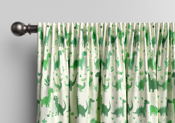 Dino Land, Lush Green - Made to Measure Curtains - Image 9